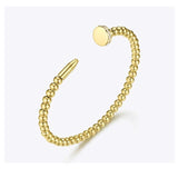 18K Gold Plated Titanium Steel Nail Studded Diamond Bracelet - Dazpy