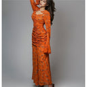 Women's Floral Pleated Chiffon Petal-Sleeve Dress