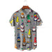 Men's Lapel Basic Holiday Printed Short-sleeved Shirt