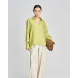 Linen V-neck Long Sleeved Shirt for Women