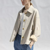 Elegant Casual Cotton-Linen Autumn Jacket