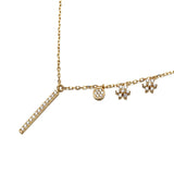 Zirconia Temperament Necklace Sterling Silver Gold Plated - Dazpy