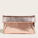 Luxuriöse Metallic-Clutch, Umhängetasche und Schultertasche mit Kette