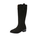 Botas de tacón cuadrado y caña media con punta afilada para mujer