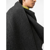 Casual Chic Spliced Belt Coat with Scarf Collar