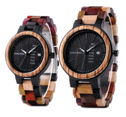 Casual wooden watch men's watch week calendar garden unique quartz watch - Dazpy