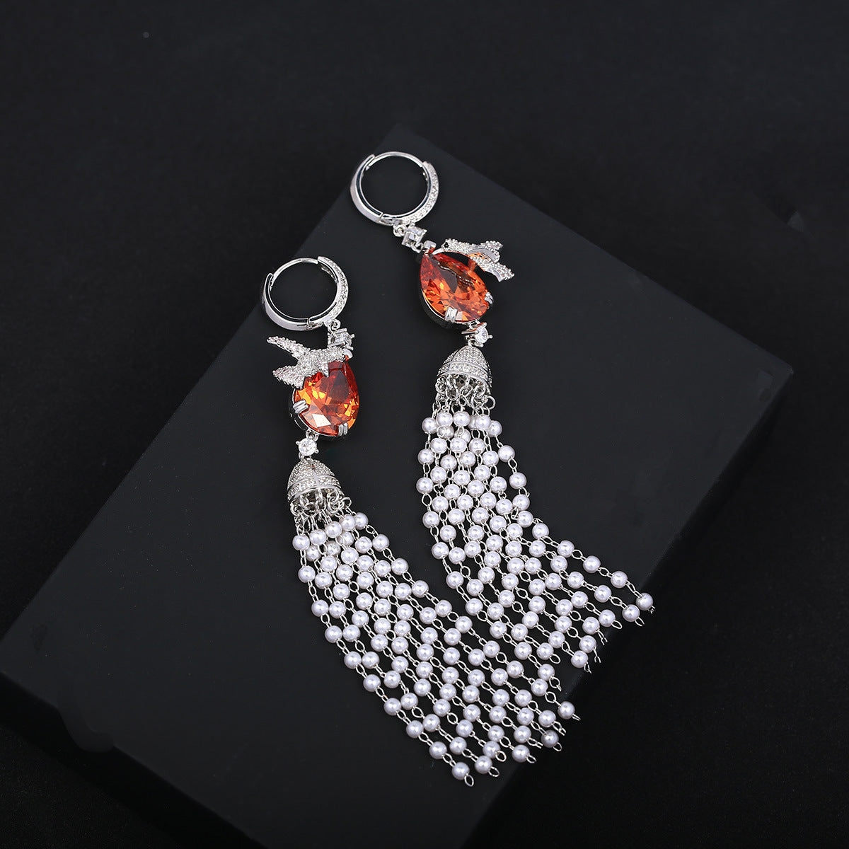 Pearl Tassel Long Earrings Female - Dazpy