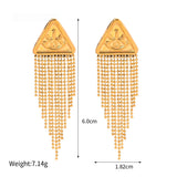 Pendientes colgantes triangulares de acero inoxidable chapado en oro