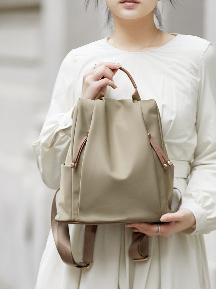 Mochila de piel auténtica de gran capacidad para mujer