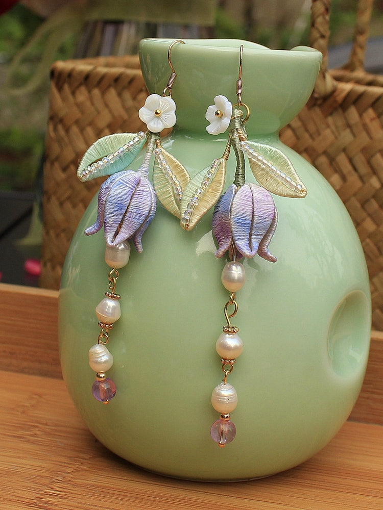 Original Lily Of The Valley Earrings Wrapped In Flowers - Dazpy