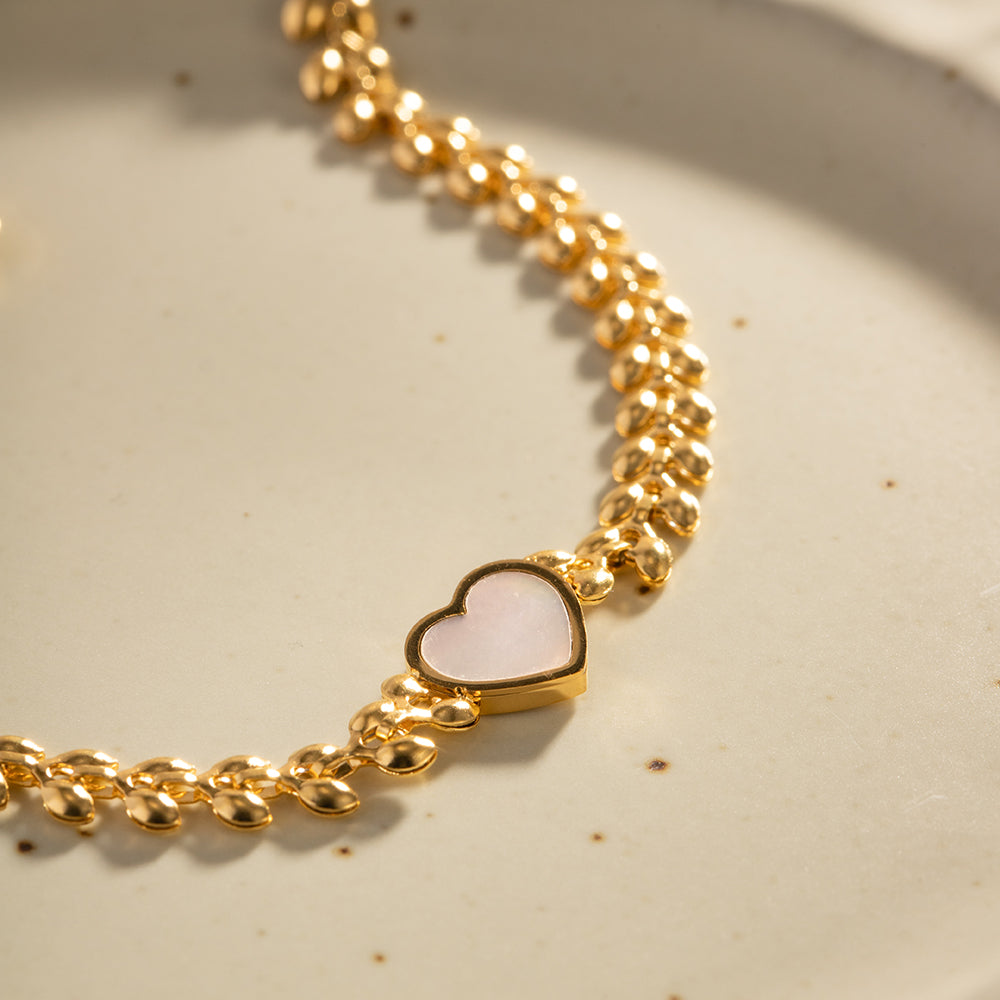 Pulsera Romántica con Colgante de Corazón