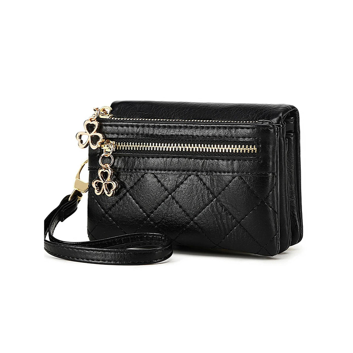 Cartera corta vintage plegable con pulsera para mujer