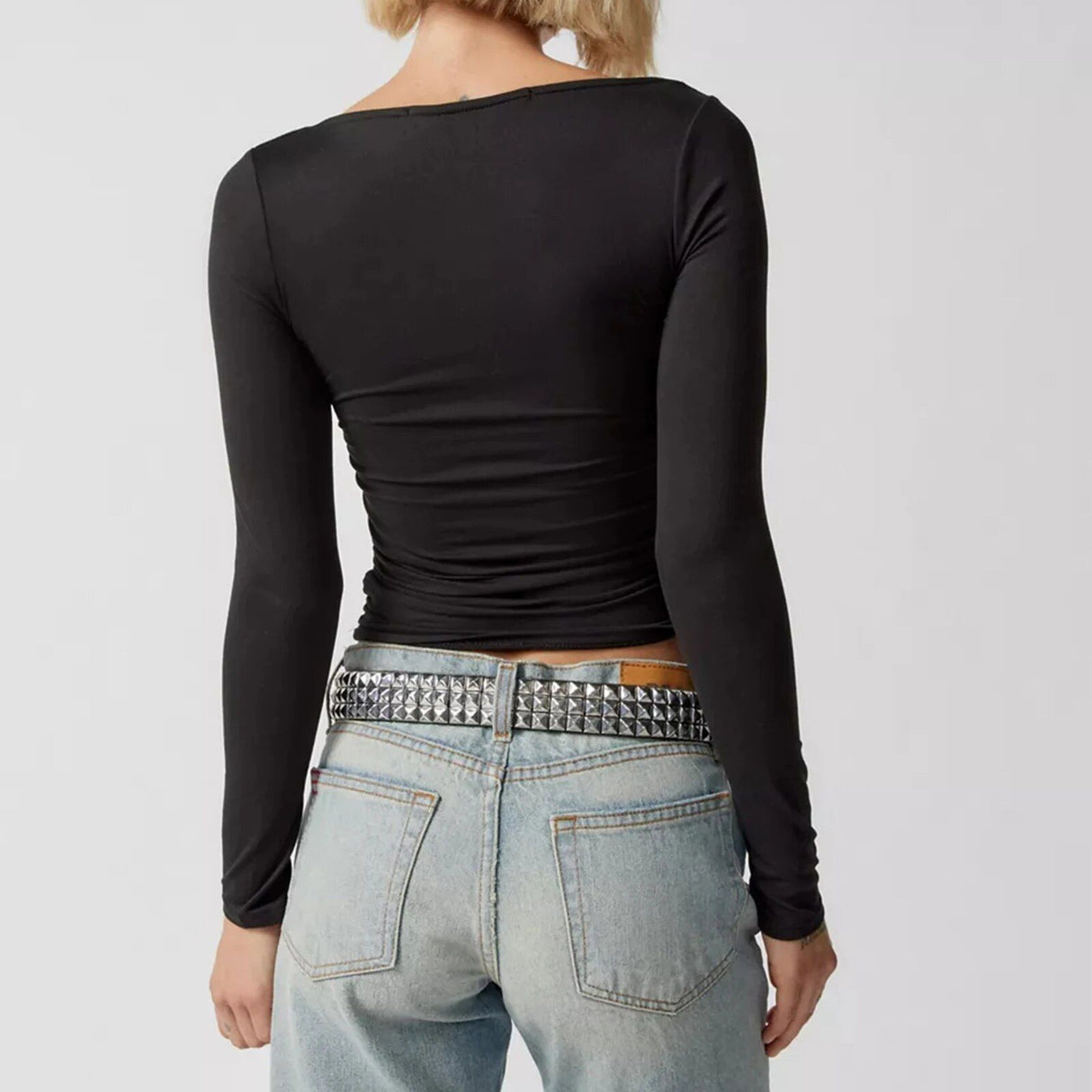 Y2K Crop Top mit eckigem Ausschnitt