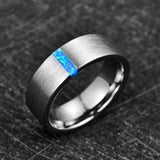 8mm Wide Surface Brushed Men's Tungsten Steel Ring - Dazpy