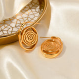 18K Gold Plated Chunky Spiral Hoop Earrings