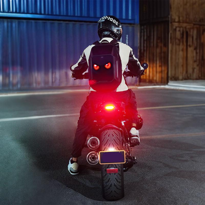 Mochila bandolera con pantalla LED de píxeles para motociclistas y expresión creativa