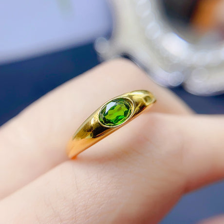 Fashion Natural Diopside Women's Ring - Dazpy