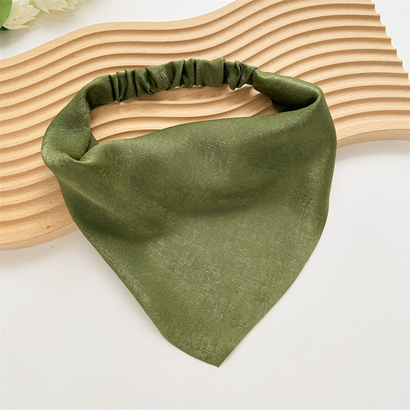 Elegant Satin Triangle Hair Scarf for Women