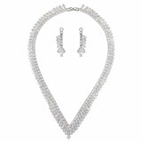 Fashion Zircon Necklace Earring Set - Dazpy