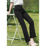 Trendy schwarze Bootcut Hose mit Micro Flare