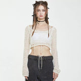 Knitted Hollow-Out Tassel Sweater