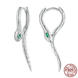 Silver Snake Earrings Mysterious Charm Animals - Dazpy