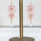 Cherry Blossom Earrings Flower-making Liquid Does Not Pair Into Trim - Dazpy