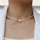 New Fashion Initial Letter Heart Pendant Necklace Women Simp - Dazpy