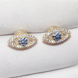 Women's Diamond Inlaid Small Eyes Trendy Earrings Are Simple - Dazpy