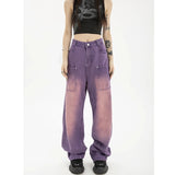 High Waist Purple Wide Leg Jeans