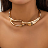 Chunky Heavy Metal Torques Choker Necklace