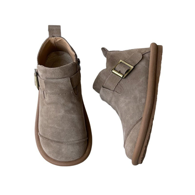 Botas Martin de cuero suave estilo retro Mori, estilo universitario informal, a juego