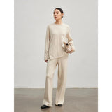 Wide Leg Wool-Blend Winter Trousers for Women