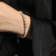 Pearl Rice Spliced S925 Sterling Silver Bracelet Female - Dazpy