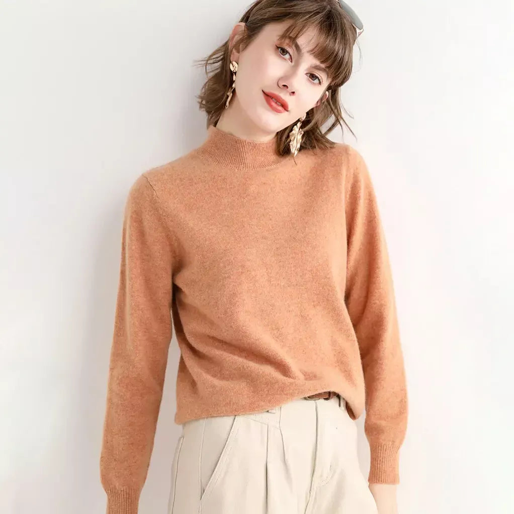 Wool Neck Pullover Classic and Cozy Sweater