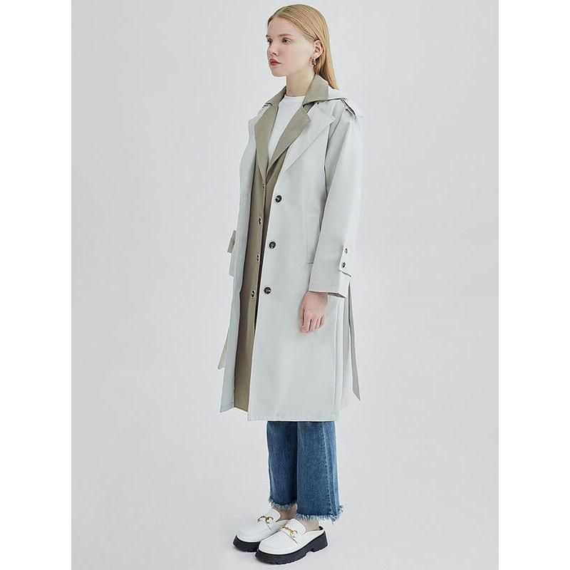 Trenchcoat für Damen in Kontrastfarbe