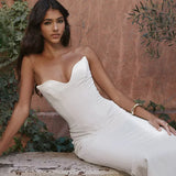 Elegant Off-Shoulder Fishbone Bodycon Maxi Dress