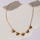 Gold-Plated Heart Pendant Stainless Steel Necklace