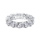 Female S925 Sterling Silver Round Zircon Ring - Dazpy