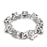 Personality Smeared Skull Animal Head Men's Titanium Steel Bracelet - Dazpy