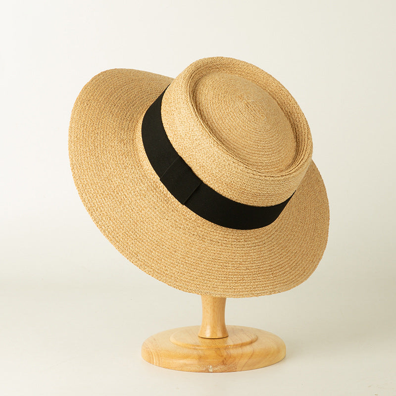 Sombrero de paja plegable elegante para mujer