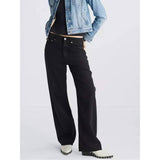 Elegante schwarze Straight Jeans für Damen