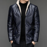 Men's Warm And Cold-proof Waterproof Jacket With Wool Collar Down Jacket