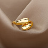 Elegant Gold-Tone Stainless Steel Women's Wedding Band