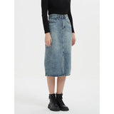 High Waist Denim Pencil Skirt