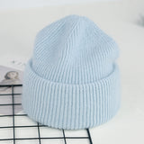 Gorro de punto de piel de conejo auténtica unisex de 9 colores: cálido y elegante para hombres y mujeres