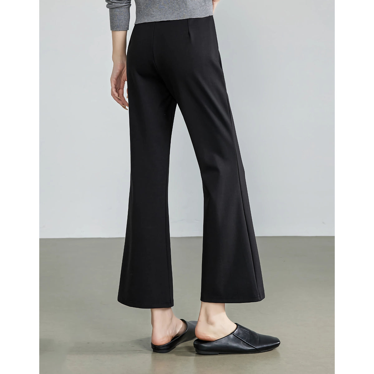 Pantalones casuales elegantes con microcampana hasta los tobillos para mujer