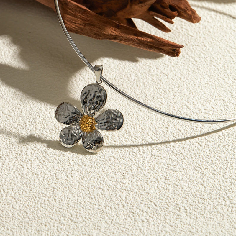 Stilvolle wasserdichte Edelstahl-Daisy-Choker-Halskette