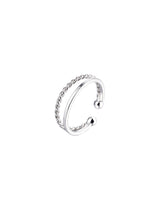 S925 Sterling Silver Double Layer Fried Dough Twists Ring Female - Dazpy