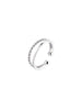 S925 Sterling Silver Double Layer Fried Dough Twists Ring Female - Dazpy